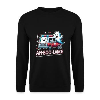 Am-Boo-Lance Ambulance Driver Paramedics EMS Hallo - Unisex Sweatshirt - black - Front - Alina (178cm) & Michal (187cm)
