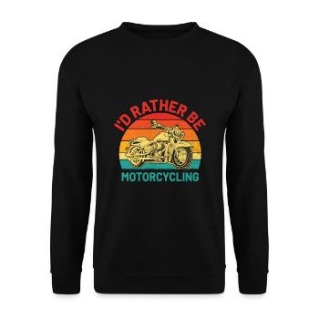 Ich wäre lieber Motorradfahren, Motorradfahrer, Biker, Motorradfahren - Unisex Pullover - Schwarz - Vorne - Alina (178cm) & Michal (187cm)