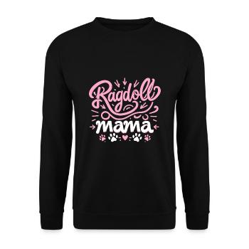 Ragdoll Mama Ragdolls Besitzer Katzenliebhaber - Unisex Pullover - Schwarz - Vorne - Alina (178cm) & Michal (187cm)