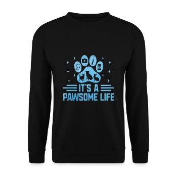 It's A Pawsome Life Verterinarian Animal Lover - Unisex Sweatshirt - black - Front - Alina (178cm) & Michal (187cm)