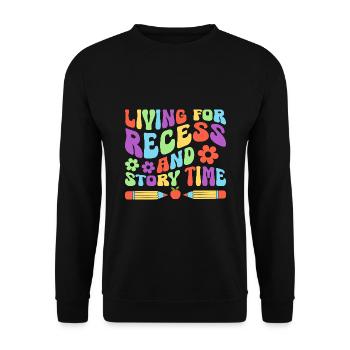 Living For Recess And Story Time School Teacher - Unisex Sweatshirt - black - Front - Alina (178cm) & Michal (187cm)