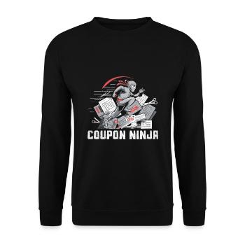 Coupon Ninja Couponer Shopper Save Money Couponing - Unisex Sweatshirt - black - Front - Alina (178cm) & Michal (187cm)