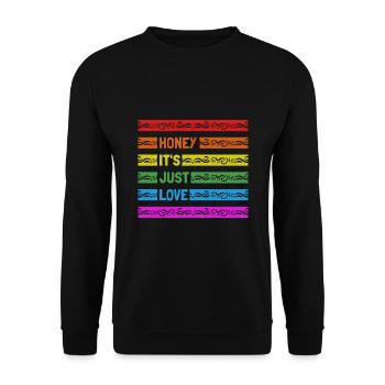 LGBT Kleidung Pride Shirt, gay pride lgbtq shirt - Unisex Pullover - Schwarz - Vorne - Alina (178cm) & Michal (187cm)