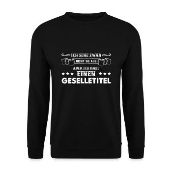 Geselle 2023 Geselle Geselle bestanden Geschenk - Unisex Pullover - Schwarz - Vorne - Alina (178cm) & Michal (187cm)
