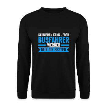 Busfahrer Job Busfahren Geschenk - Unisex Pullover - Schwarz - Vorne - Alina (178cm) & Michal (187cm)