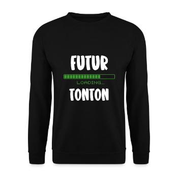 futur tonton - Sweat-shirt Unisexe - noir - Devant - Alina (178cm) & Michal (187cm)