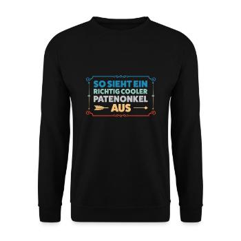 Patenonkel Familie Pate Geschenk - Unisex Pullover - Schwarz - Vorne - Alina (178cm) & Michal (187cm)