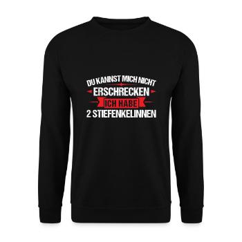 Stiefopa 2 Stiefenkelinnen 2 Stiefenkeltöchter Ges - Unisex Pullover - Schwarz - Vorne - Alina (178cm) & Michal (187cm)