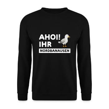 Nordsee Norddeutschen Norden Geschenk - Unisex Pullover - Schwarz - Vorne - Alina (178cm) & Michal (187cm)