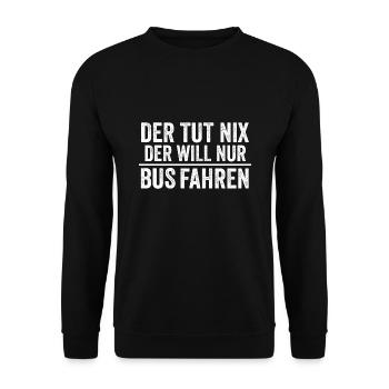 Busfahrer Job Bus Geschenk - Unisex Pullover - Schwarz - Vorne - Alina (178cm) & Michal (187cm)