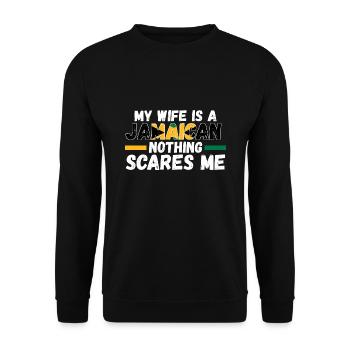 Jamaika Jamaikanische Flagge Jamaikanisches Gesche - Unisex Pullover - Schwarz - Vorne - Alina (178cm) & Michal (187cm)