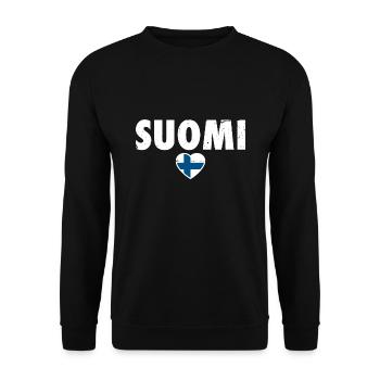 Suomi Finland Finnish flag Finn - Unisex Sweatshirt - black - Front - Alina (178cm) & Michal (187cm)
