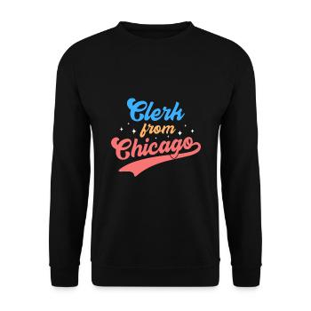 Retro Graphic Bank Clerk Bookkeeper Bank Employee - Unisex Pullover - Schwarz - Vorne - Alina (178cm) & Michal (187cm)