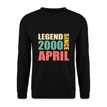 23e anniversaire Avril 2000 Idée cadeau - Sweat-shirt Unisexe - noir - Devant - Alina (178cm) & Michal (187cm)
