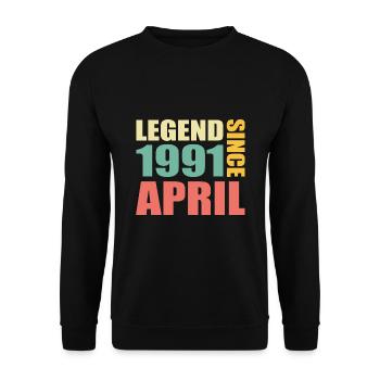 32e anniversaire Avril Né 1991 Idée cadeau - Sweat-shirt Unisexe - noir - Devant - Alina (178cm) & Michal (187cm)