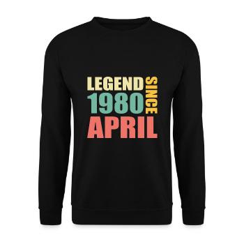 43e anniversaire avril Né en 1980 Idée cadeau - Sweat-shirt Unisexe - noir - Devant - Alina (178cm) & Michal (187cm)