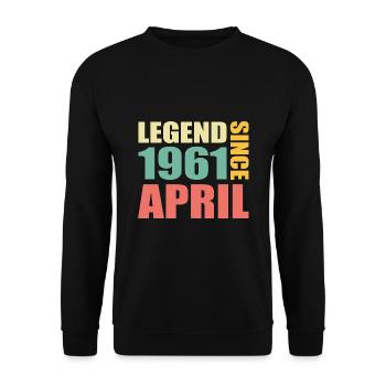 62e anniversaire Avril Né 1961 Idée cadeau - Sweat-shirt Unisexe - noir - Devant - Alina (178cm) & Michal (187cm)