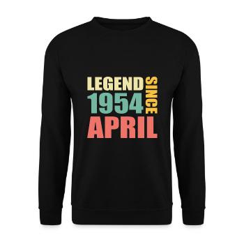 69e anniversaire Avril Né en 1954 Idée cadeau - Sweat-shirt Unisexe - noir - Devant - Alina (178cm) & Michal (187cm)