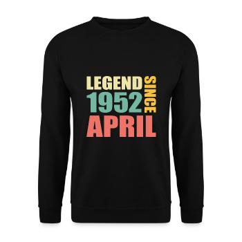 71e anniversaire Avril Né en 1952 Idée cadeau - Sweat-shirt Unisexe - noir - Devant - Alina (178cm) & Michal (187cm)