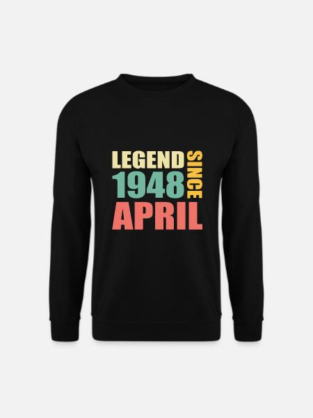 75th birthday April Born 1948 Gift idea - Unisex Sweatshirt - black