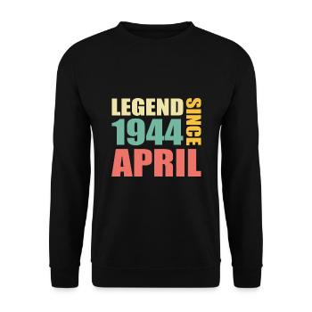 79th Birthday April Vintage 1944 Gift Idea - Unisex Sweatshirt - black - Front - Alina (178cm) & Michal (187cm)