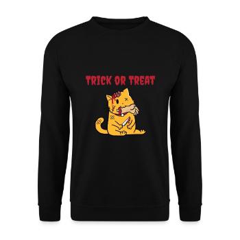 Trick Or Treat - Chat zombie - Sweat-shirt Unisexe - noir - Devant - Alina (178cm) & Michal (187cm)
