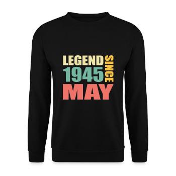 78th Birthday May Vintage 1945 Gift Idea - Unisex Sweatshirt - black - Front - Alina (178cm) & Michal (187cm)