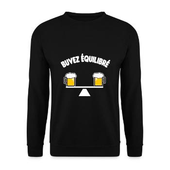 Buvez équilibré - Sweat-shirt Unisexe - noir - Devant - Alina (178cm) & Michal (187cm)