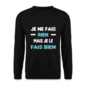 Je ne fais rien - Sweat-shirt Unisexe - noir - Devant - Alina (178cm) & Michal (187cm)