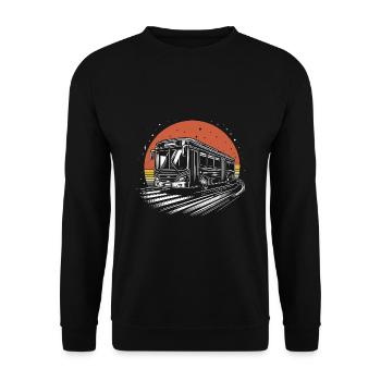 Retro Bus School Bus Driver Driving Busman Drivers - Unisex Sweatshirt - black - Front - Alina (178cm) & Michal (187cm)