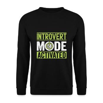 Dictons activés par le mode introverti pour les introvertis - Sweat-shirt Unisexe - noir - Devant - Alina (178cm) & Michal (187cm)