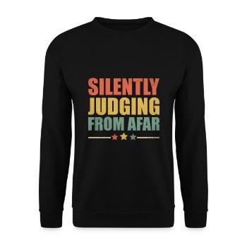 Silently Judging From Afar Sayings For Introverts - Unisex Sweatshirt - black - Front - Alina (178cm) & Michal (187cm)