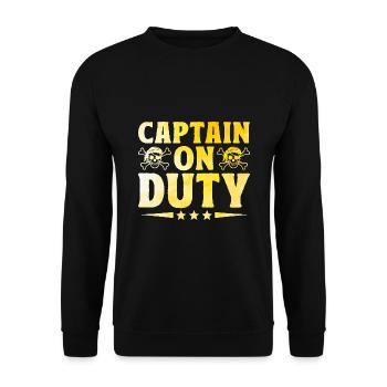 Captain On Duty Pirate Youth Design - Unisex Sweatshirt - black - Front - Alina (178cm) & Michal (187cm)