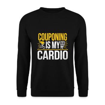 Couponing ist My Cardio Couponer Shopper Geld sparen - Unisex Pullover - Schwarz - Vorne - Alina (178cm) & Michal (187cm)