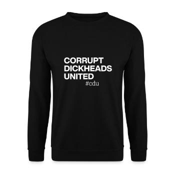 CORRUPT DICKHEADS UNITED - Unisex Pullover - Schwarz - Vorne - Alina (178cm) & Michal (187cm)