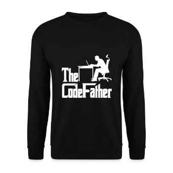 The Codefather Programmer Coder Developer Software - Unisex Pullover - Schwarz - Vorne - Alina (178cm) & Michal (187cm)