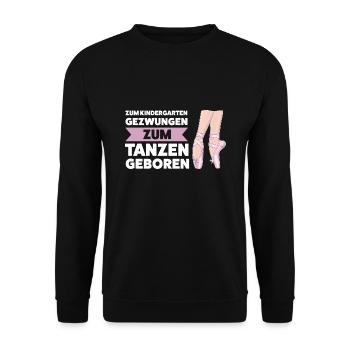Kindergarten Ballerina Balletttänzerin Geschenk - Unisex Pullover - Schwarz - Vorne - Alina (178cm) & Michal (187cm)