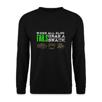 Mindset Failure Grab Snack Inspirant Funny Str - Sweat-shirt Unisexe - noir - Devant - Alina (178cm) & Michal (187cm)