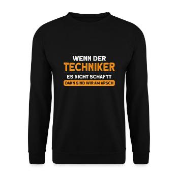Techniker Beruf Fachmann Technik Geschenk - Unisex Pullover - Schwarz - Vorne - Alina (178cm) & Michal (187cm)