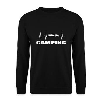 camping - Unisex Pullover - Schwarz - Vorne - Alina (178cm) & Michal (187cm)