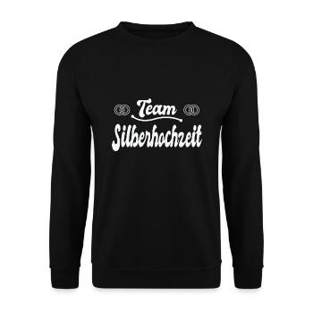 25. Hochzeitstag Ehe 25 Jahre Ehe Geschenk - Unisex Pullover - Schwarz - Vorne - Alina (178cm) & Michal (187cm)