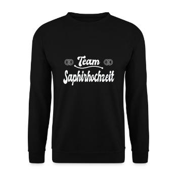 16. Hochzeitstag Ehe 16 Jahre Ehe Geschenk - Unisex Pullover - Schwarz - Vorne - Alina (178cm) & Michal (187cm)