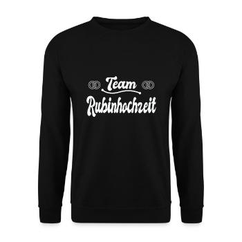 40 Jahre Ehe Ehe 40 Jahre Ehe Geschenk - Unisex Pullover - Schwarz - Vorne - Alina (178cm) & Michal (187cm)
