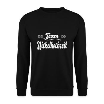 12. Hochzeitstag Ehe 12 Jahre Ehe Geschenk - Unisex Pullover - Schwarz - Vorne - Alina (178cm) & Michal (187cm)