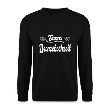 22. Hochzeitstag Ehe 22 Jahre Ehe Geschenk - Unisex Pullover - Schwarz - Vorne - Alina (178cm) & Michal (187cm)