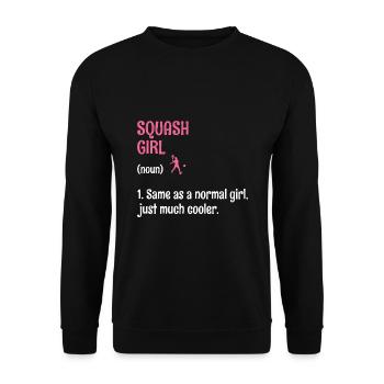 Squash Girl Squash Tennis Player Raquetball Sports - Unisex Sweatshirt - black - Front - Alina (178cm) & Michal (187cm)