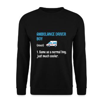 Krankenwagenfahrer Junge Wie ein normaler Junge EMS Para - Unisex Pullover - Schwarz - Vorne - Alina (178cm) & Michal (187cm)