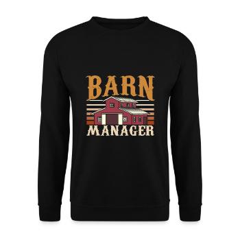 Barn Manager Horse Lover - Unisex Sweatshirt - black - Front - Alina (178cm) & Michal (187cm)