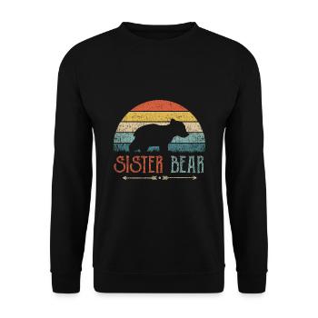 Sœur Ours Frère et soeur Cadeau drôle - Sweat-shirt Unisexe - noir - Devant - Alina (178cm) & Michal (187cm)