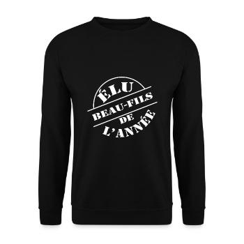élu Beau fils de l année - cadeau beau fils - Sweat-shirt Unisexe - noir - Devant - Alina (178cm) & Michal (187cm)